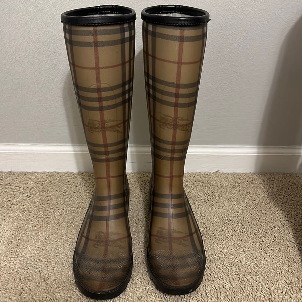 Burberry Haymarket Plaid Rain Boots